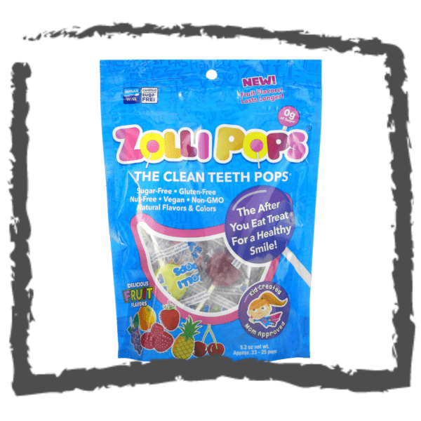 Paletas de Colorantes Naturales y Sin Azúcar Refinada Zollipops 5.2oz aprox 22-25 pzas